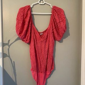 Pink Free People bodysuit
